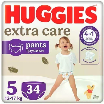Підгузки-трусики Huggies Extra Care Pants розмір 5 (12-17 кг), 34 шт