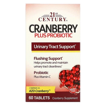 Журавлина з пробіотиком Cranberry Plus Probiotic 21st Century 60 таблеток