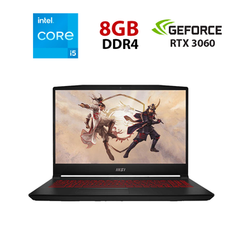 Игровой ноутбук MSI Katana GF66 11UE-021NEU / 15.6" (1920x1080) IPS / Intel Core i5-11400H (6 (12) ядер по 2.2 - 4.5 GHz) / 8 GB DDR4 / 240 GB SSD / nVidia GeForce RTX 3060, 6 GB GDDR6, 192-bit / WebCam б/у