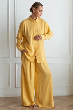 Пижама Forli Пижамный костюм с брюками шелк/хлопок Lemon L-XXL SL0088-89-69_L-XXL