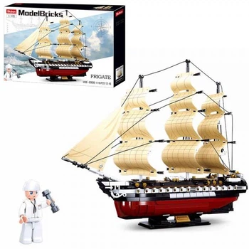 Конструктор M38-B0836 "Model Bricks": Фрегат IX-21, масштаб 1:170, 1118 деталей.