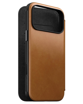 Кожаный чехол-книжка Nomad Modern Folio English Tan для iPhone 17 Pro