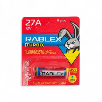 Батарейка Rablex Turbo 27А лужна 12V для брелоків 1 шт