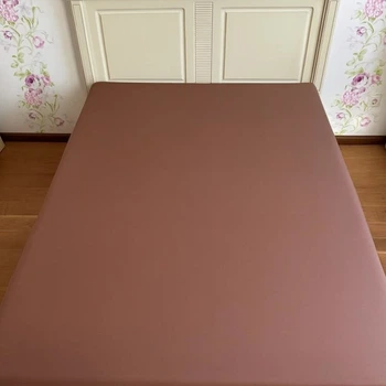 Простынь на резинке 160х200 темно-коричневая Велюр Colorful Home VP3