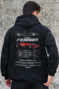 Чоловіче Утеплене Зіп Худі На Флісі Зіпер З Принтом Ferrari Kane Black S/M (8055812)