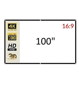 Экран для проектора белый 100 и 84 дюйма 16:9 переносной проекционный настенный экран