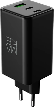Сетевое зарядное устройство Make 100W GaN3 2xType-C PD3.0 + USB QC4.0 Black (MCW-10031GBK)