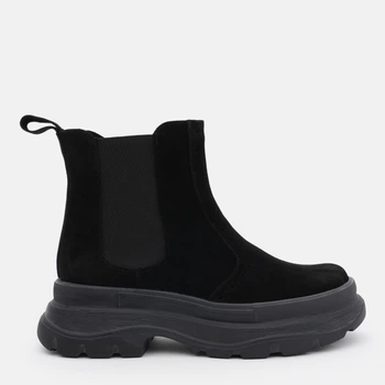 Жіночі демісезонні челсі замшеві високі Ashoes 461/2 0100 39 25 см Чорні (ROZ6501006043)