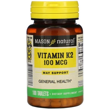 Вітамін K2 100 мкг Vitamin K2 Mason Natural 100 таблеток