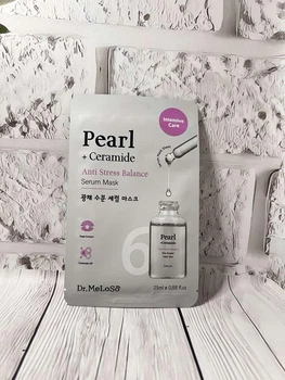 Маска для обличчя Meloso Pearl+Ceramide anti stress balance serum mask для балансу шкіри