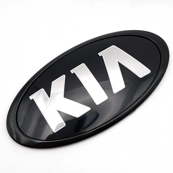 Емблема логотип KIA (ABS, чорний, глянец) 115*58 мм