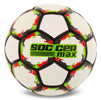 М'яч футбольний №5 PU Грипі зшитий вручну SOCCERMAX FB-6525 Білий