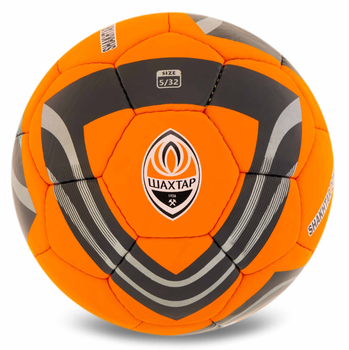 М'яч футбольний №5 PU Грипі зшитий вручну BALLONSTAR ШАХТЕР-ДОНЕЦЬК FB-5173 Помаранчевий-чорний