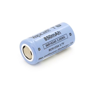 Акумулятор 16340 - CR123 Li-Ion Vapcell T8 Button Top, 850mAh, 3A, 4.2 - 3.6 - 2.5V, Purple