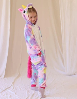 Детские Кигуруми Для Девочек Kigurumi Звездный Единорог Фиолетовый 110-120 см. (2002)