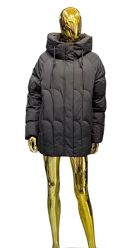 Куртка женская зимняя DELFY короткая стеганная 229 5XL черный