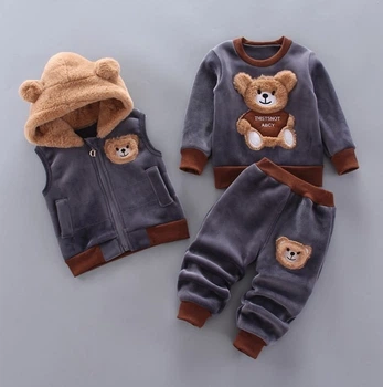 Костюм тройка серый Bear 80 (1573)