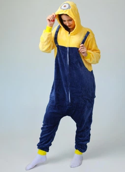 Детская кигуруми пижама для девочек и подростков на молнии Kigurumi Миньйон жёлтый S 145-155 см (1142/1)