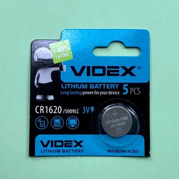 Батарейка 3V CR1620 VIDEX Lithium литиевая