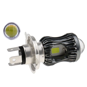 LED лампа OLAF H4 линза светодиодная ближний-дальний свет для мотоциклов и авто 1шт