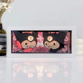 Светильник ночник 3D Хелло Китти Куроми Hello Kitty Kuromi 20 см NL3D HL K (3A7241A475FE)
