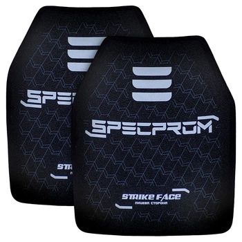 Комплект полиэтиленовых бронеплит SPECPROM 3-го класса Вес 1,77 кг Размер 27,5 на 35 см Черная 2 шт (00000002803)
