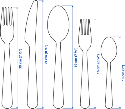 Zestaw sztućców Ikea Dragon ze stali nierdzewnej 60 elementów Srebrzysty (801.886.54)