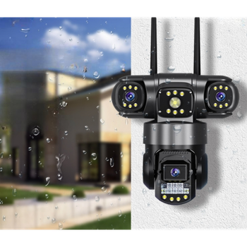 Наружная поворотная WIFI-камера V380 SC28-W FULL-HD 4MP с 4 объективами, ночной съемкой и IP66