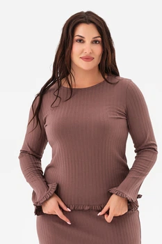 Лонгслів RUFFLE коричневий L (3043324)