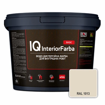 Інтер’єрна глибокоматова фарба VAMIUT IQ InteriorFarba BASIC, RAL 1013 (Перлинно-білий), 10 л.