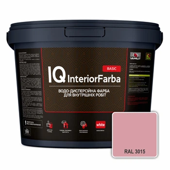 Інтер’єрна глибокоматова фарба VAMIUT IQ InteriorFarba BASIC, RAL 3015 (Світло-рожевий), 10 л.