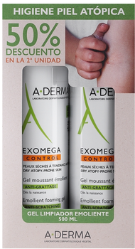 Żel pod prysznic A-Derma Exomega Control do skóry atopowej 2 x 500 ml (3282779339889)