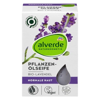 Твердое мыло Alverde NATURKOSMETIK с растительным маслом и органической лавандой, 100 г