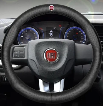 Чохол на кермо DLCar Nappa для автомобіля Fiat натуральна шкіра Чорний