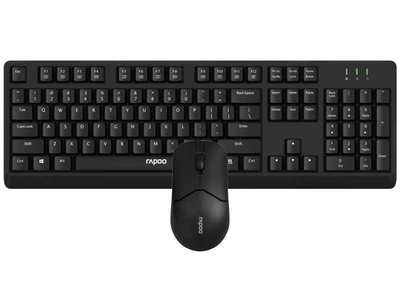 Комплект беспроводная клавиатура и мышь RAPOO 1500X 2.4 Wireless Black