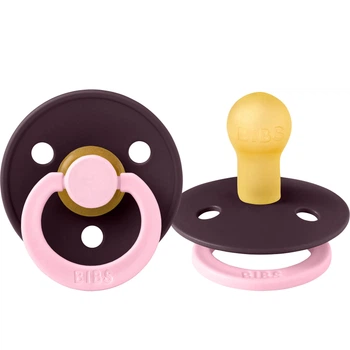 Класична латексна пустушка BIBS Colour STUDIO Collection Fusion Plum/Baby Pink 0-6 міс. розмір 1