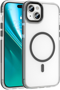 Etui plecki Etteri Icy Mag do Apple iPhone 15 Black/Transparent (5907504560083)