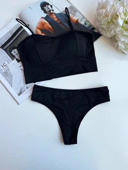 Бесшовный комплект из ледяного шелка (арт. 5530) - XS/S - Чорний