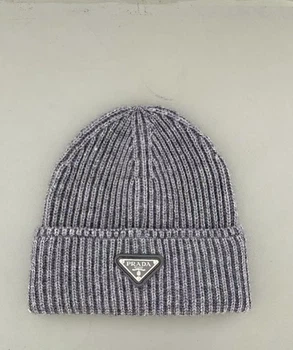 Шапка з логотипом PRADA beanie Розмір 56см Сірий