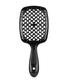 Расчёска Superbrush для нарощенных волос. Продувная, черная
