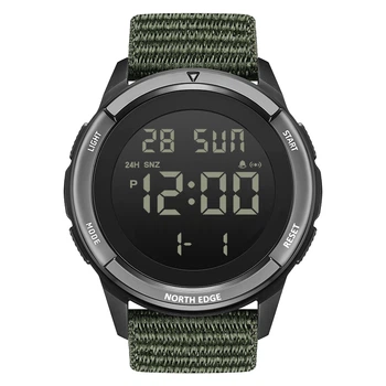 Чоловічі водостійкі спортивні тактичні годинники North Edge Terrax Green, 2 ремінці