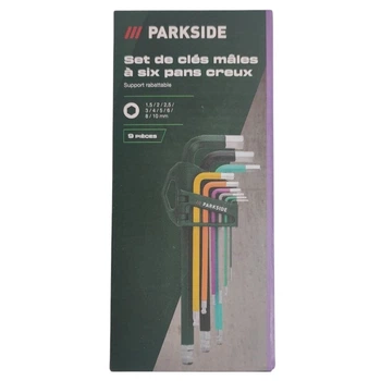 Набор шестигранных ключей Parkside со складным держателем 9 шт