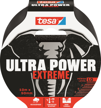 Taśma naprawcza supermocna TESA -15°C do +90°C Słoń Extreme 10 m x 50 mm Czarna (56622-00000)