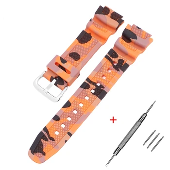Ремінець для Casio G-Shock AQ-S800/AE-1200 Camo Orange SL + шпилькознімач з шпильками