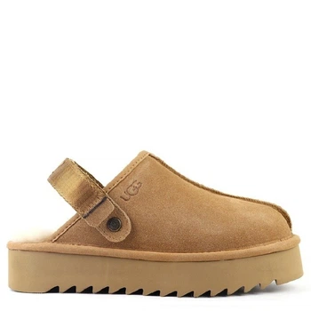Жіночі уггі Ланах Сандалі Платформа Памаранчеві UGG Lanah Clog Chestnut Platform (38, помаранчевий)