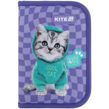 Пенал з наповненням 1 відділення 2 відвороти Kite Studio Pets SP25-622H-2, 70057