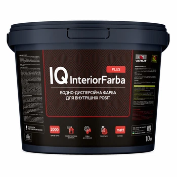 Інтер’єрна матова фарба VAMIUT IQ InteriorFarba PLUS, Біла, 10 л.