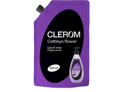 Мило рідке CLEROM 500мл дой-пак Cattleya flower