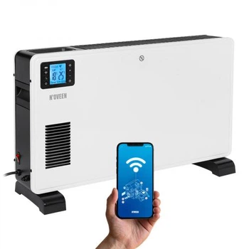 Конвекторный обогреватель Noveen CH9099 Tuya WiFi Smart Электронный конвектор, 3 уровня нагрева 1000/1300/2300Вт, Wi-Fi-модуль, таймер 24 ч, пульт ДУ, терморегулятор, ЖК-дисплей Белый