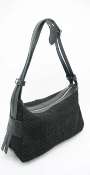 Сумка плетеная замша натуральная средняя черная ARTiS Bags 1820 5025-4620